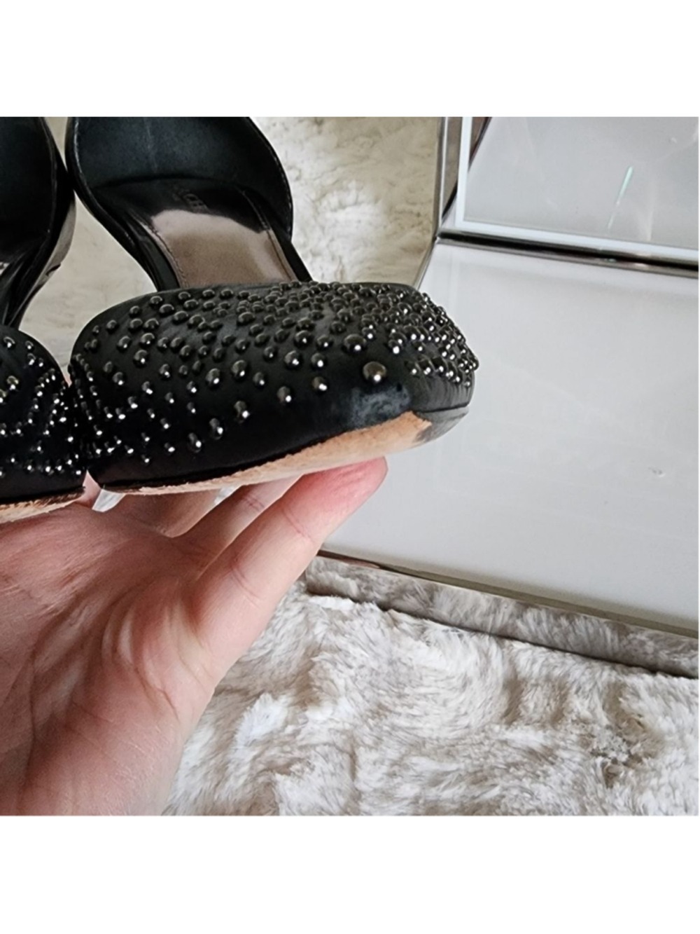 Coach Holmes Studded Leather High Heels Black Sz 8 - Picture 15 of 16